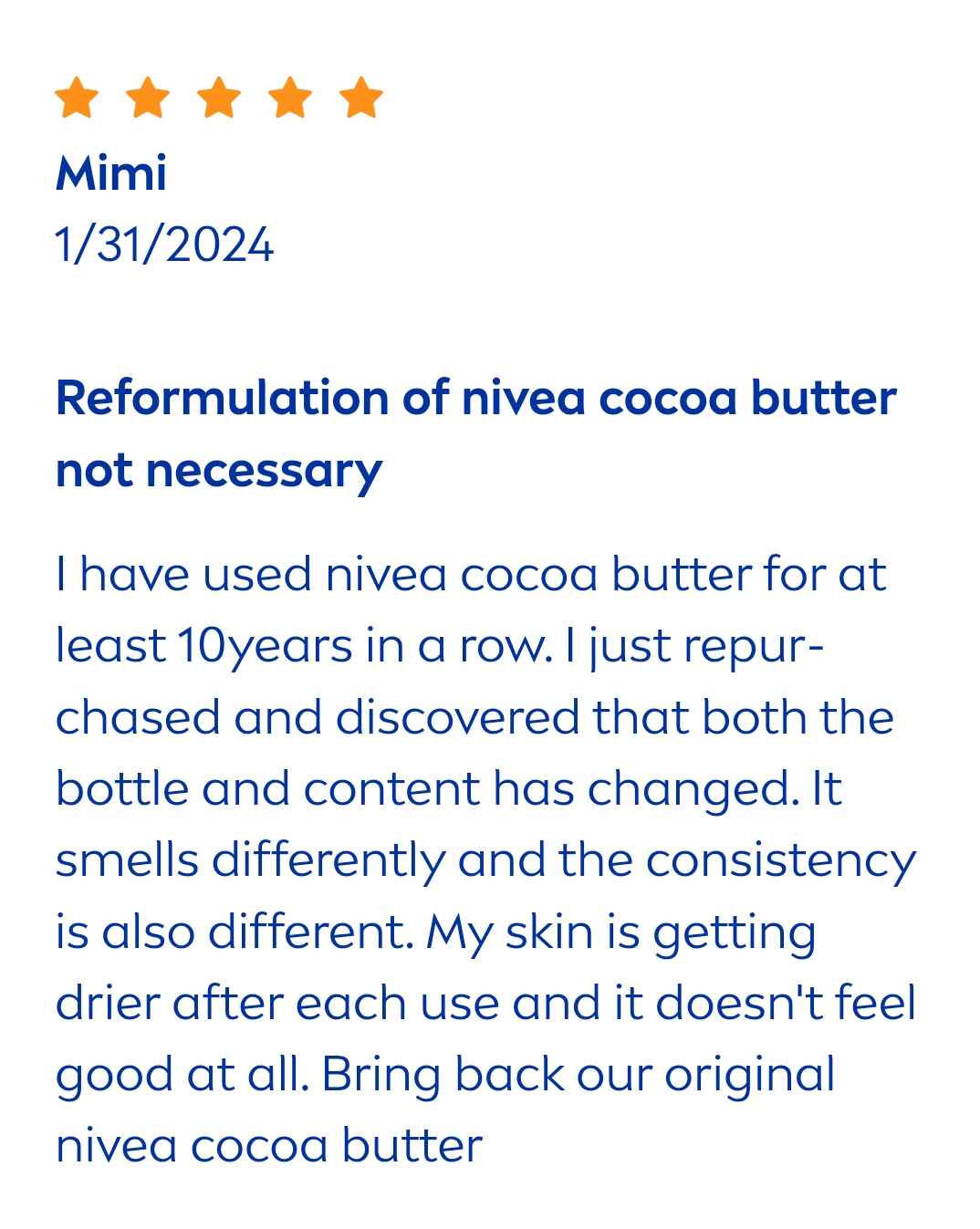 does nivea cocoa butter brightening the skin