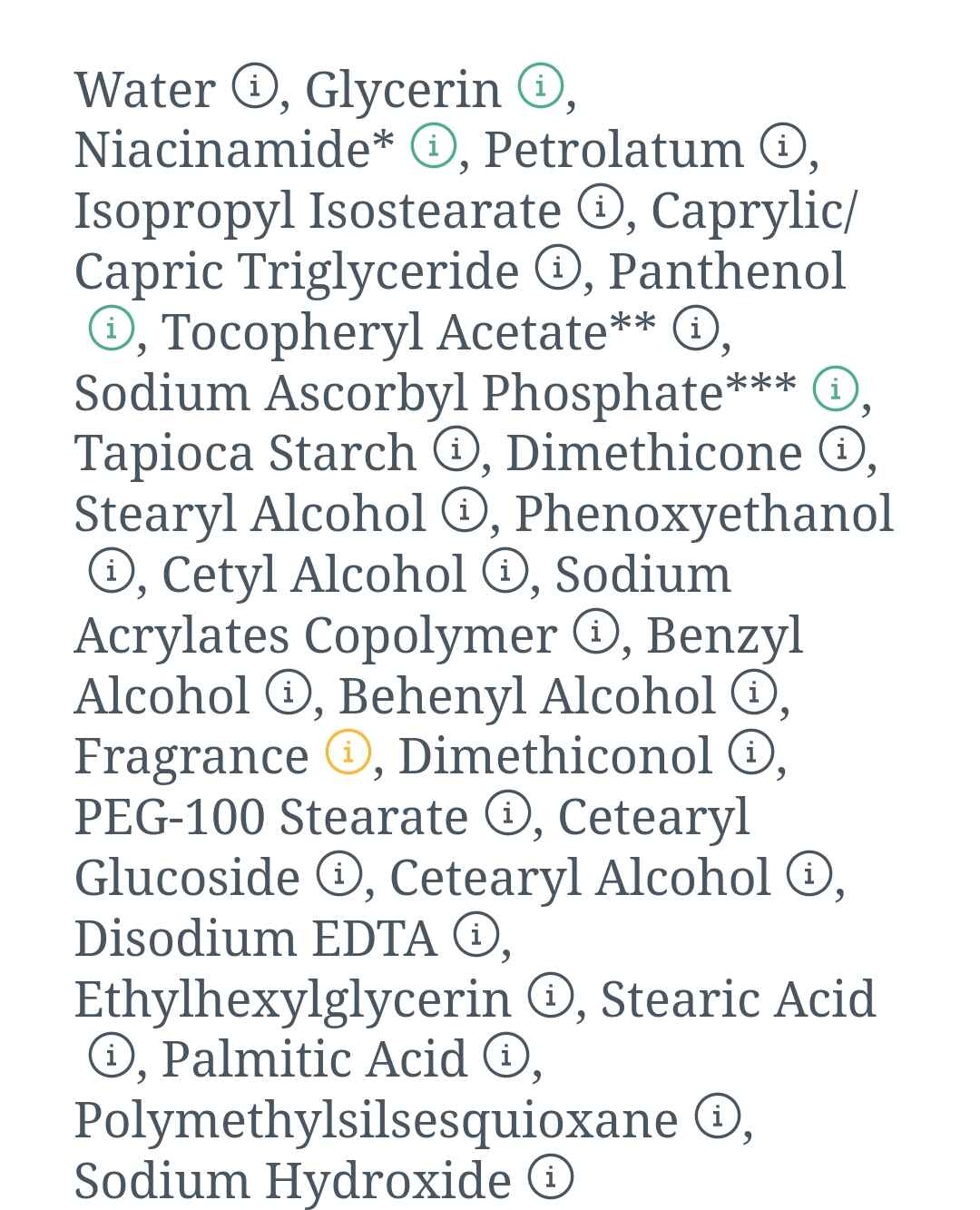 Olay Vitamin C Body Lotion ingredients